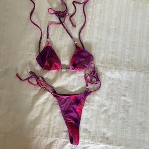 fashion nova ipanema Vibrant Pink and Purple Bikini Set medium
